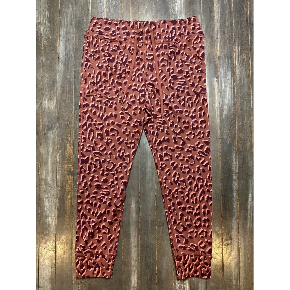 OFFLINE by Aerie Women XL Leopard Print Joggers Mauve Purple Activewear Pants